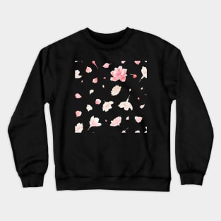 Dancing among the sakura petals - Dark background Crewneck Sweatshirt